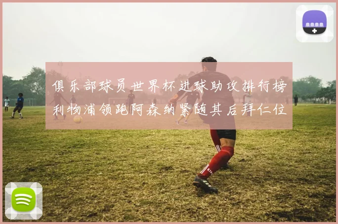 俱乐部球员世界杯进球助攻排行榜利物浦领跑阿森纳紧随其后拜仁位列第三